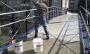 Resurfacing of a pedestrian walkway
