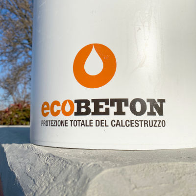 Obraz logo Ecobeton wydrukowany w wiadrze